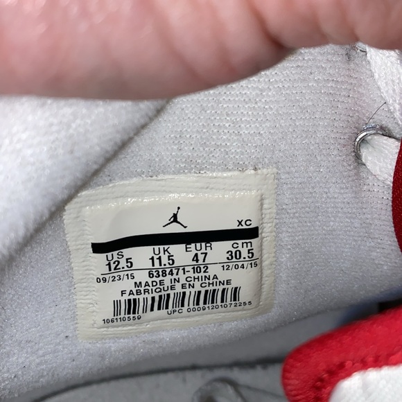 Nike Air Jordan 1 KO High OG AJKO Sail Varsity Red Men's 12.5 Canvas 638471-102 - Picture 8 of 9